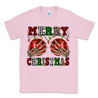 Bubblegum Pink Merry Christmas skeleton hands boobs Classic Tee - NancyCooperArtShop
