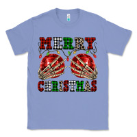 Colony Blue Merry Christmas skeleton hands boobs Classic Tee - NancyCooperArtShop