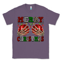 Lavender Merry Christmas skeleton hands boobs Classic Tee - NancyCooperArtShop