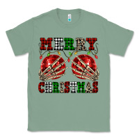Sage Merry Christmas skeleton hands boobs Classic Tee - NancyCooperArtShop