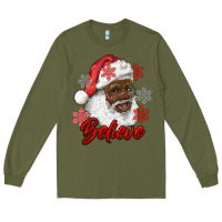 Army Green african american santa believe Long Sleeve Tee - RanaPortraitStore