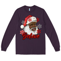 Plum african american santa believe Long Sleeve Tee - RanaPortraitStore