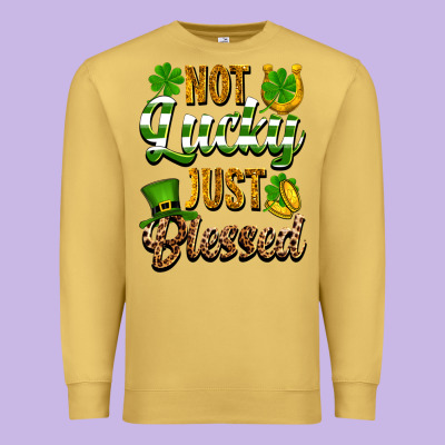 St. Patrick's Not Lucky Just Blessed Premium Sweatshirt Designed By Oliviacreatesart
