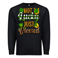 Black St. Patrick's Not lucky just blessed Premium Sweatshirt - OliviaCreatesArt