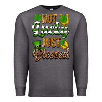 Charcoal Heather St. Patrick's Not lucky just blessed Premium Sweatshirt - OliviaCreatesArt
