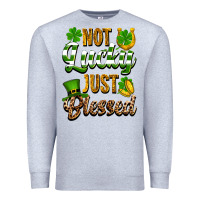 Heather Grey St. Patrick's Not lucky just blessed Premium Sweatshirt - OliviaCreatesArt