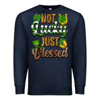 Navy St. Patrick's Not lucky just blessed Premium Sweatshirt - OliviaCreatesArt