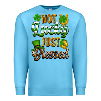 Ocean Blue St. Patrick's Not lucky just blessed Premium Sweatshirt - OliviaCreatesArt