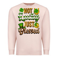 Pale Pink St. Patrick's Not lucky just blessed Premium Sweatshirt - OliviaCreatesArt