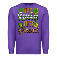Purple St. Patrick's Not lucky just blessed Premium Sweatshirt - OliviaCreatesArt