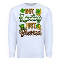 White St. Patrick's Not lucky just blessed Premium Sweatshirt - OliviaCreatesArt