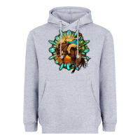 Heather Grey gemstone cowboy Heavyweight Hoodie - OliviaCreatesArt
