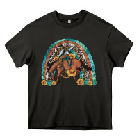 Asphalt bucking bronco rodeo rainbow Heavy Core Tee - Artiststas