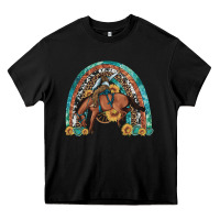 Black bucking bronco rodeo rainbow Heavy Core Tee - Artiststas