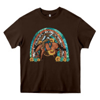 Bucking Bronco Rodeo Rainbow Heavy Core Tee | Teevron