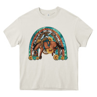 Cream bucking bronco rodeo rainbow Heavy Core Tee - Artiststas