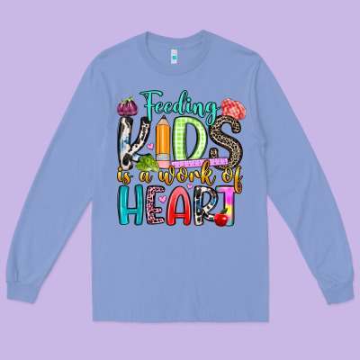 Feeding Kids Is A Work Of Heart Long Sleeve Tee Designed By Artiststas