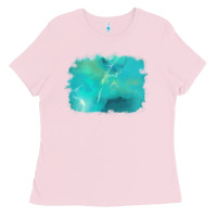 Bubblegum Pink turquoise background Ladies Tee - AdoDesignShop