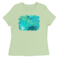 Matcha turquoise background Ladies Tee - AdoDesignShop