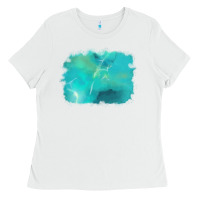 White turquoise background Ladies Tee - AdoDesignShop
