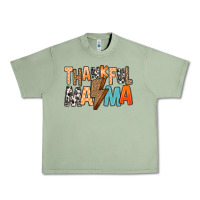 Oil Green Thankful Mama Urban Heavy Tee - MaliasSmallBusiness