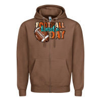 Chestnut Football kinda day Zipper Hoodie - HowdyJamesFarm