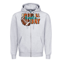 Heather Grey Football kinda day Zipper Hoodie - HowdyJamesFarm