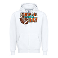 White Football kinda day Zipper Hoodie - HowdyJamesFarm