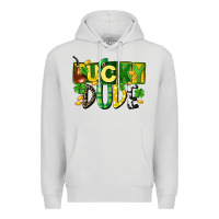 Dove Grey Lucky dude  St. Patrick's Day Premium Hoodie - CowGirlArtShop