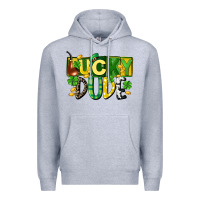 Heather Grey Lucky dude  St. Patrick's Day Premium Hoodie - CowGirlArtShop