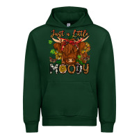 Forest Green Just a Little Moody Urban Hoodie - CowhideDigitalArt