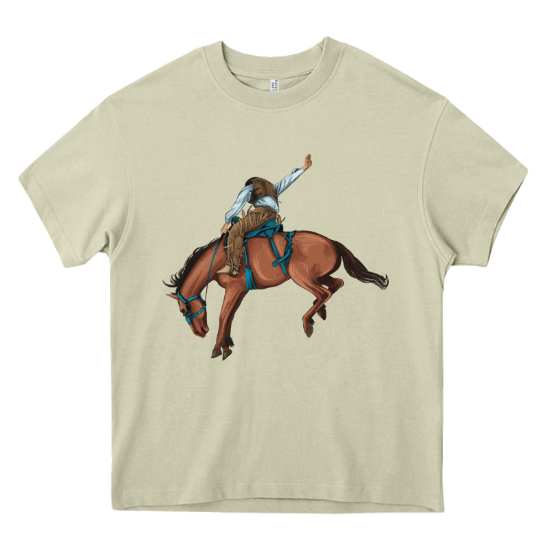 Bucking Bronco Cowboy Rodeo Heavy Core Tee by Artiststas | Teevron