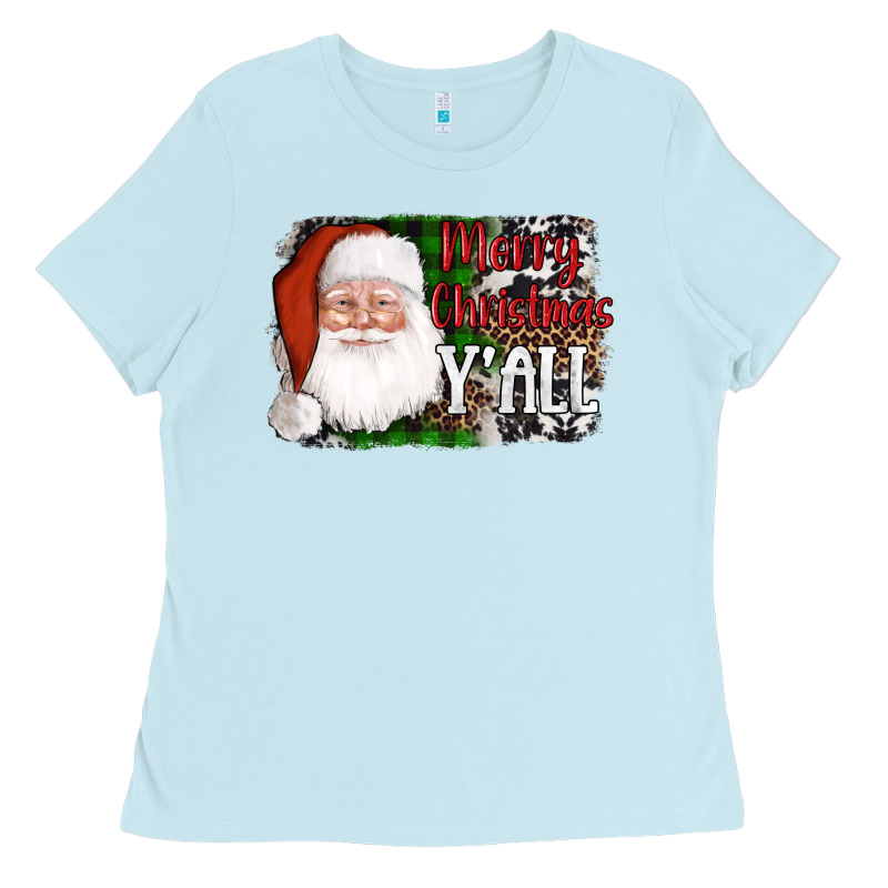 Santa Merry Christmas Y'all Ladies Tee by AdoDesignShop | Teevron