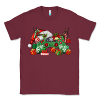 Burgundy Christmas Game Controller Classic Tee - MaliasSmallBusiness