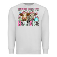 Dove Grey Happy Easter Heifers Premium Sweatshirt - OliviaCreatesArt