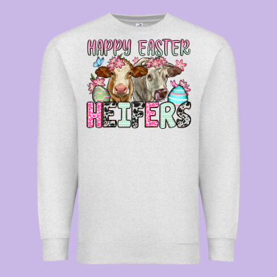 Happy Easter Heifers Premium Sweatshirt Designed By Oliviacreatesart