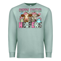 Seafoam Happy Easter Heifers Premium Sweatshirt - OliviaCreatesArt