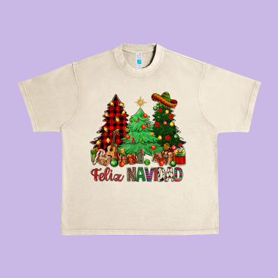 Feliz Navidad Urban Heavy Tee Designed By Nancycooperartshop