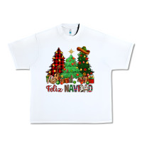 White Feliz Navidad Urban Heavy Tee - NancyCooperArtShop