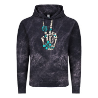 Cloud Black turquoise gemstone skeleton hand Vintage Hoodie - MaliasSmallBusiness