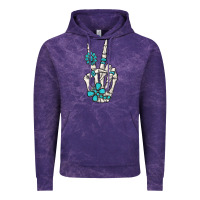 Cloud Purple turquoise gemstone skeleton hand Vintage Hoodie - MaliasSmallBusiness
