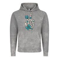 Cloud Rock turquoise gemstone skeleton hand Vintage Hoodie - MaliasSmallBusiness