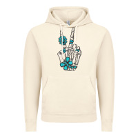 Vintage Artic turquoise gemstone skeleton hand Vintage Hoodie - MaliasSmallBusiness