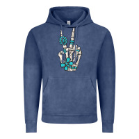 Vintage Denim turquoise gemstone skeleton hand Vintage Hoodie - MaliasSmallBusiness