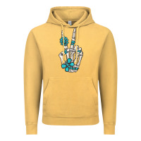 Vintage Mustard turquoise gemstone skeleton hand Vintage Hoodie - MaliasSmallBusiness