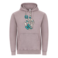 Vintage Zinc turquoise gemstone skeleton hand Vintage Hoodie - MaliasSmallBusiness