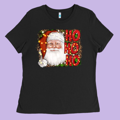 Christmas Ho Ho Ho Santa Clause Ladies Tee Designed By Adodesignshop