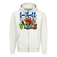 Football Vibes Green And Blue Zipper Hoodie | Teevron