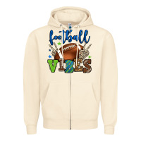 Sandshell Football vibes green and blue Zipper Hoodie - HowdyJamesFarm