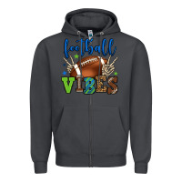 Smoke Football vibes green and blue Zipper Hoodie - HowdyJamesFarm